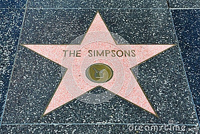 Walk Fame Hollywood on The Simpsons Walk Of Fame Star On Hollywood Boulevard In Los Angeles