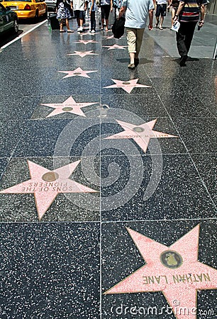 Hollywood Walk Fame on Royalty Free Stock Image  Hollywood Walk Of Fame  Image  5776356