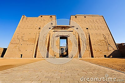 Egyptian Architecture on Horus Temple In Edfu  Egypt Royalty Free Stock Images   Image