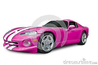  Cars on Hot Pink Sports Car   Dodge Viper Royalty Free Stock Photography