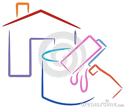 Paint House Online on House Painting Logo Royalty Free Stock Photography   Image  17320967