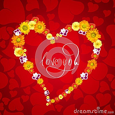 Love Flower Picture on Love You  Heart From Flowers Royalty Free Stock Photos   Image