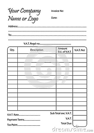 Template  Invoice on Royalty Free Stock Photos  Invoice Book Template  Image  7902638
