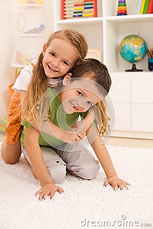 Kids Wrestling And Having Fun Stock Photography - Image: 18984042