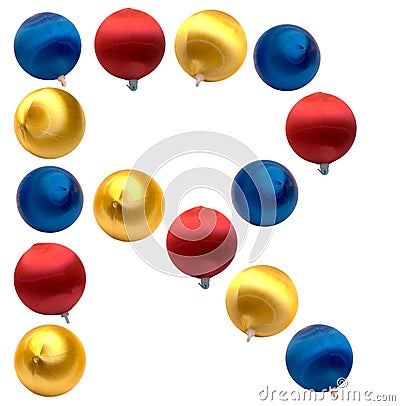 Free Christmas Vector on The Letter R Spelled Using Christmas Balls  Isolated On A White