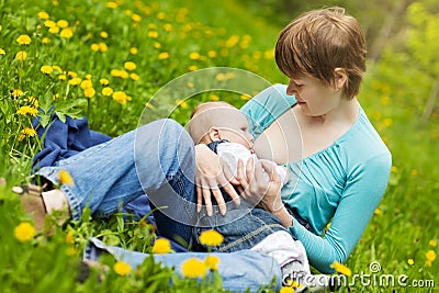 Girls Breast on Home   Royalty Free Stock Photography  Little Baby Girl Breast Feeding