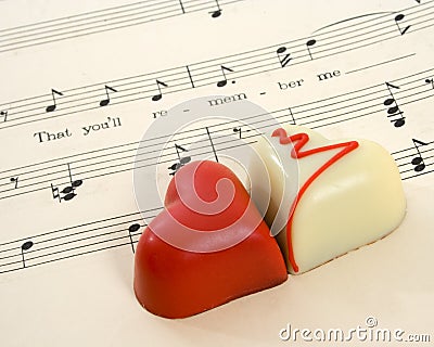 love heart music. LOVE HEART CHOCOLATES ON SHEET