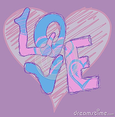 Royalty Free Stock Images: Love heart graffiti