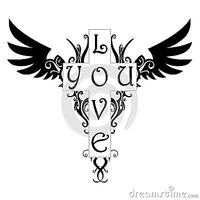 Royalty Free Stock Images: Love you tattoo
