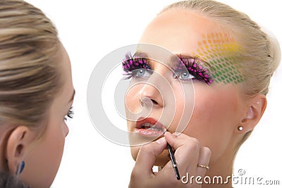  Makeup Brushes on Makeup Artist At Work Royalty Free Stock Images   Image  12612419
