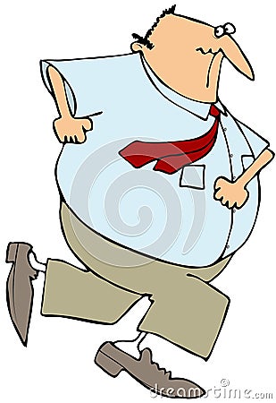 cartoon fat man running. MAN BEING CHASED