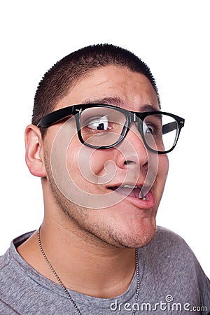 nerd glasses. MAN WEARING NERD GLASSES