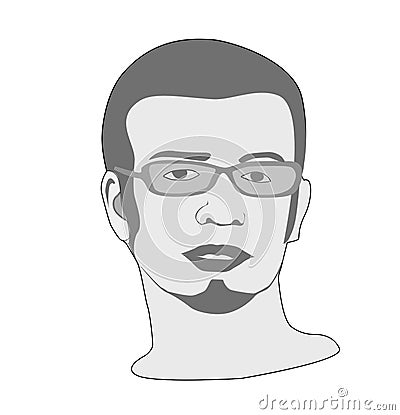 Vector image of man with glasses. Keywords: beard boy emoticon expression