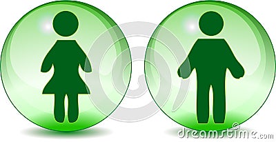 Woman on Free Stock Photography  Man Woman Toilet Signs On Green Glass Globe