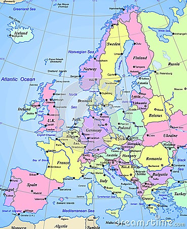 Map Of Europe Continent