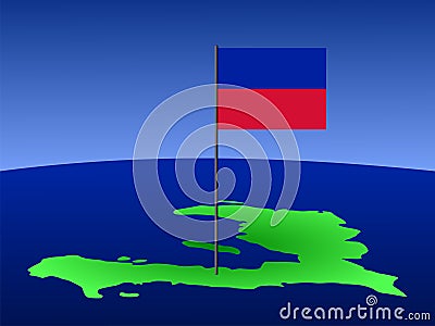 Map Of Haiti With Flag Royalty Free Stock Photography