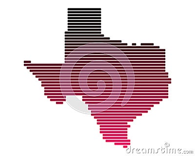 Map Of Texas. Map of Texas in purple lines