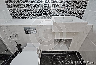 Mosaic Bathroom Tiles on Marble Bathroom With Mosaic Tiles  Click Image To Zoom