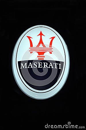Editorial Photo: Maserati logo
