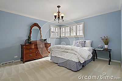 Bedroom Light Fixture on Home   Stock Images  Master Bedroom With Light Blue Walls