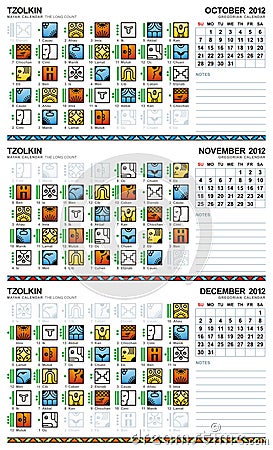 Mayan Calendar, October-december 2012 (american)