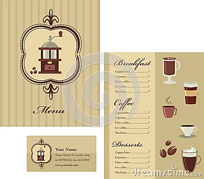 Business Graphic Design on Template Designs Of Menu And Business Card For Coffee Shop And