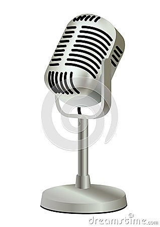  Fashioned Microphone on Stock Photo  Metal Plastic Old Vintage Microphone   Image  17789290