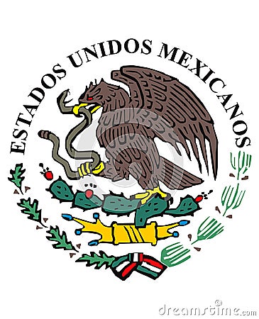 official mexican flag. Mexican flag icon colored