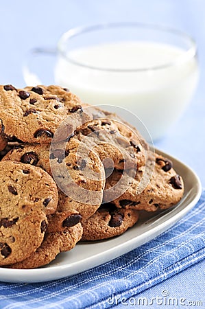 chocolate chip cookies and milk. MILK AND CHOCOLATE CHIP