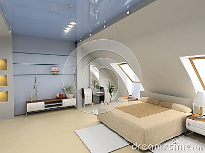 Minimalist Modern Bedroom Interior Arc Wall