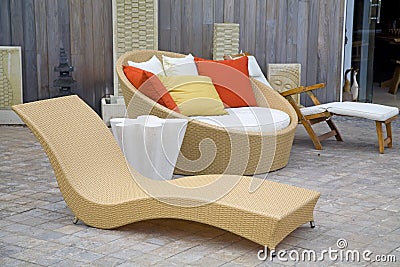 Wicker Garden Furniture on Stock Photography  Modern Wicker Garden Furniture  Image  13935702