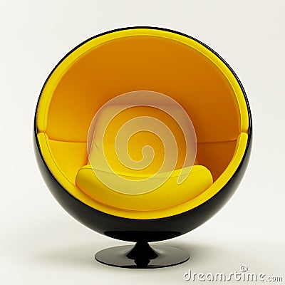 Office Ball Chair on Free Stock Photography  Modern Yellow Ball Chair Isolated On White
