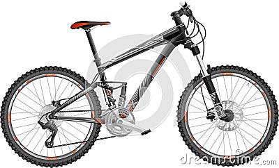 Mountain Bike Forks on Vector Illustration  Mountain Bike Full Suspension  Image  26605292
