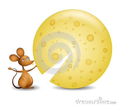 Clip Art Mouse And Cheese. MOUSE WITH BIG CHEESE WHEEL