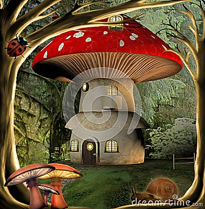 House Mushroom on Mushroom House Royalty Free Stock Photos   Image  17934098