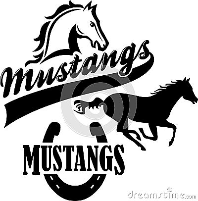 mustang logo vector. MUSTANG TEAM MASCOT/EPS (click