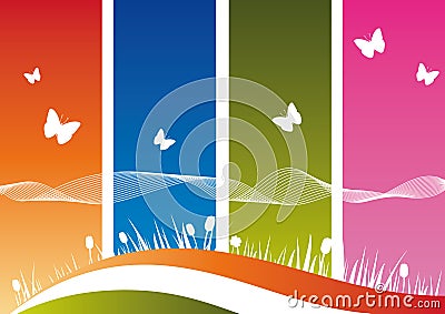 Bibidesign's - Nature's Silhouette on Colorful Background