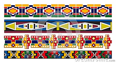 African  on Royalty Free Stock Image  Ndebele African Border Pattern Art