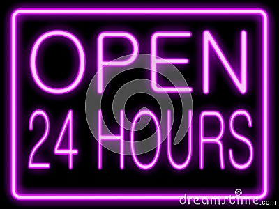 Fast Food Open Hours on Neon Effect Open 24 Hours  Click Image To Zoom
