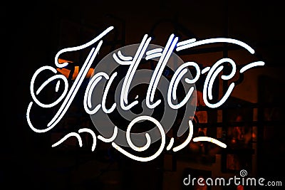 Free Stock Photography on Neon Tattoo Sign Royalty Free Stock Photo   Image  14486555