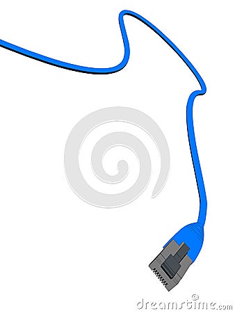 Vector illustration of a blue network cable. Keywords: