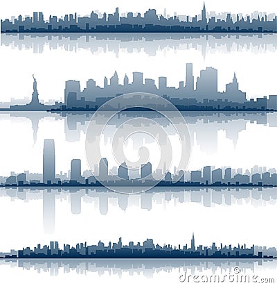 new york city skyline outline. NEW YORK CITY SKYLINE REFLECT