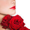 Beauty with red roses Stock Photo