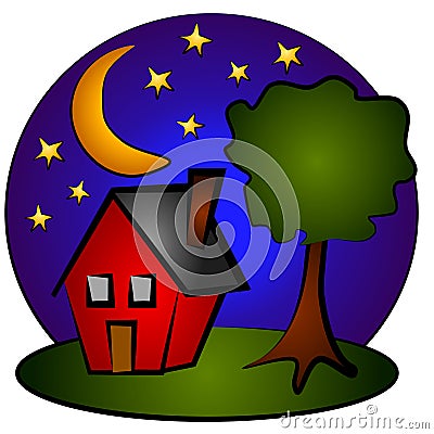house clipart image. NIGHTTIME SCENE HOUSE CLIP ART