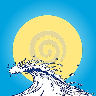 Royalty Free Stock Photos: Ocean wave cartoon clip art. Image: 13938678