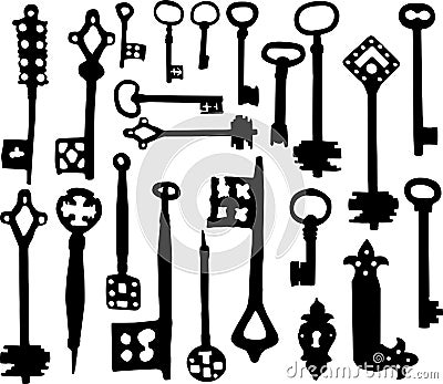  Fashioned  on Old Fashioned Skeleton Keys Royalty Free Stock Image   Image  22985426