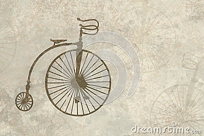  Fashioned Bicycle on Stock Illustration  Old Parchment With Old Fashioned Bicycle