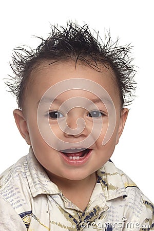 toddler boy with spiky hair,