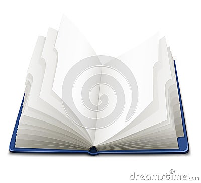 blank white page. OPENED BOOK WITH BLANK WHITE