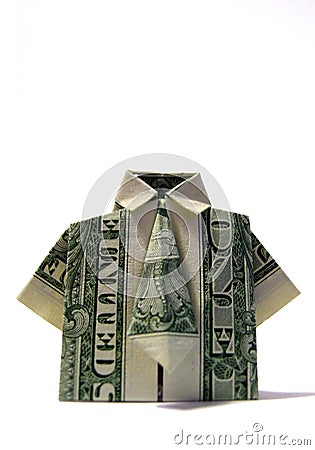 dollar bill origami shirt. ORIGAMI SHIRT/TIE (click image